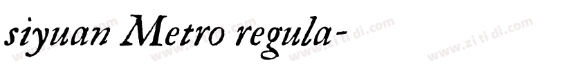 siyuan Metro regula字体转换
